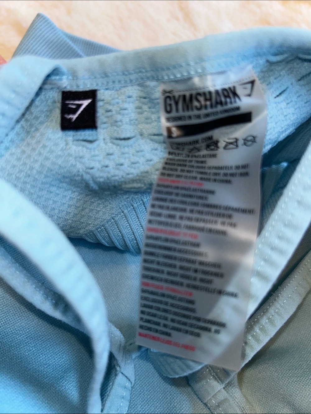 Gymshark Powder Blue Seamless Workout Set - Bra & Leggings - Picture 6 of 6